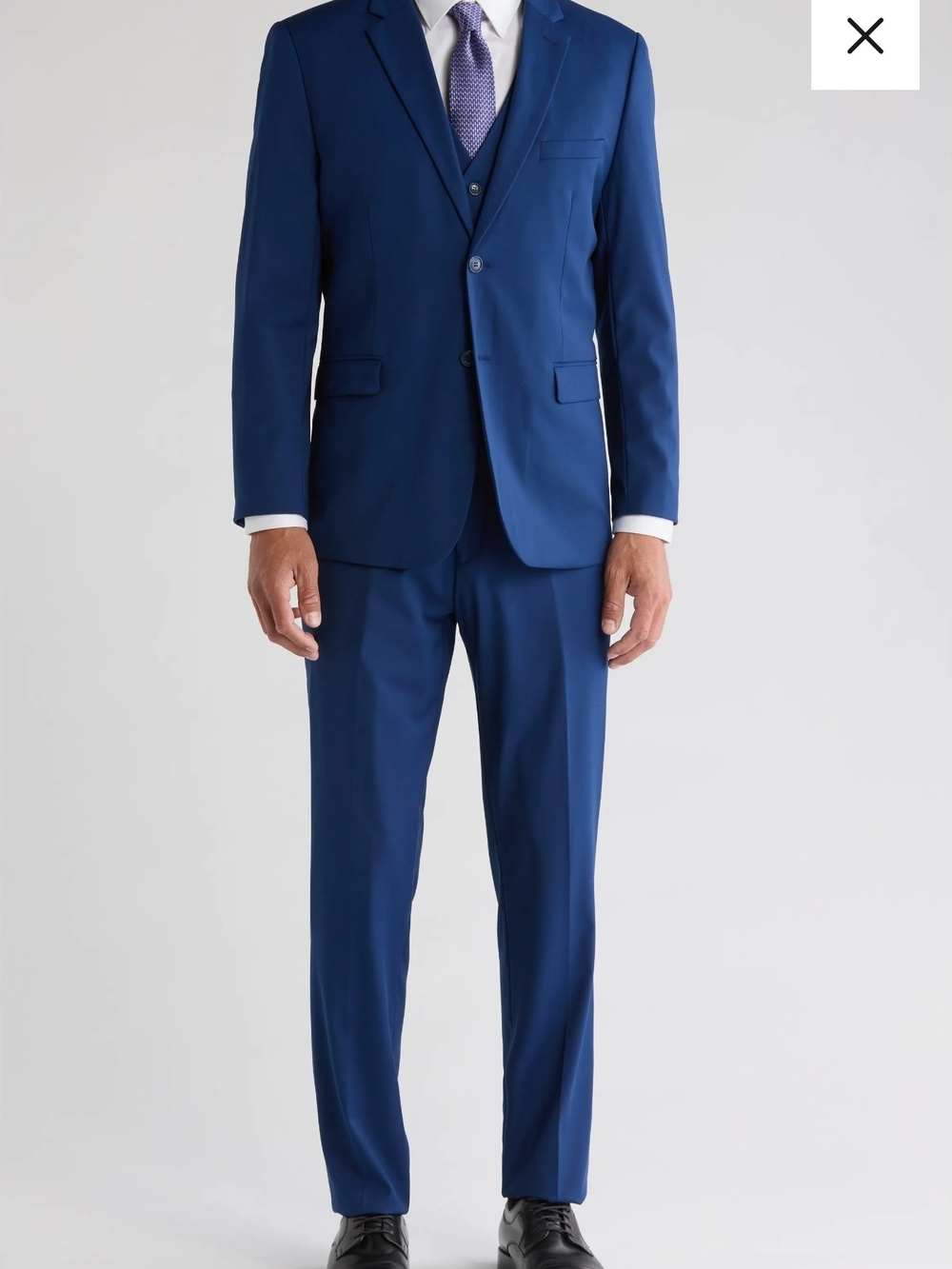 Braveman Classic Men's Blue 3-Piece Suit - 48R & 42W Classic Fit With Vest